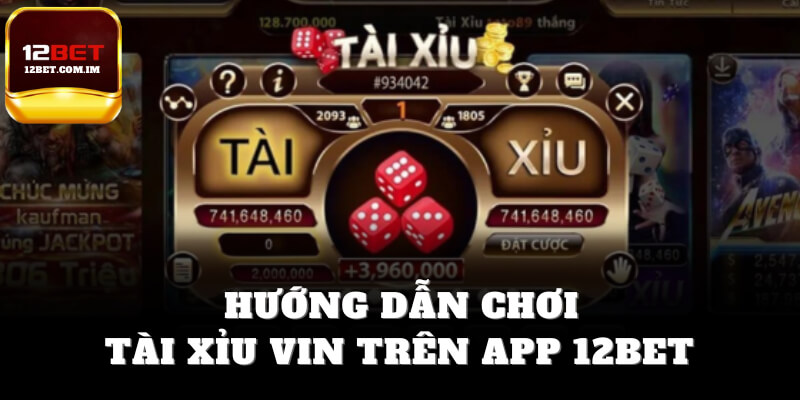 Hướng dẫn chơi tài xỉu Vin trên app 12bet
